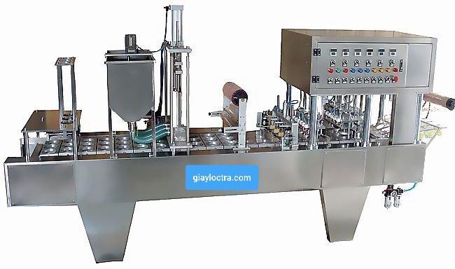 MÁY ĐÓNG CHIẾT DÁN NẮP LY CHÁO TỰ ĐỘNG